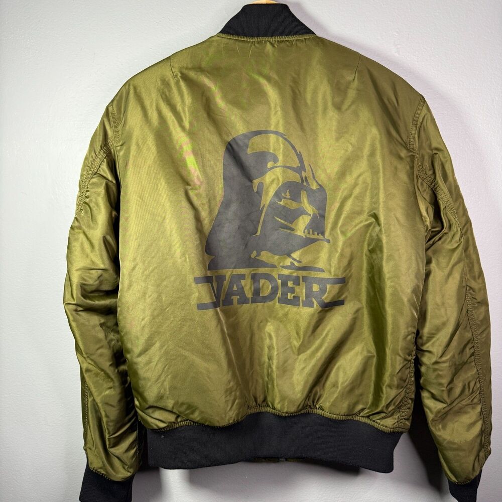 Spao x Star Wars Stormtrooper Darth Vader Bomber Jacket L Olive Green Streetwear